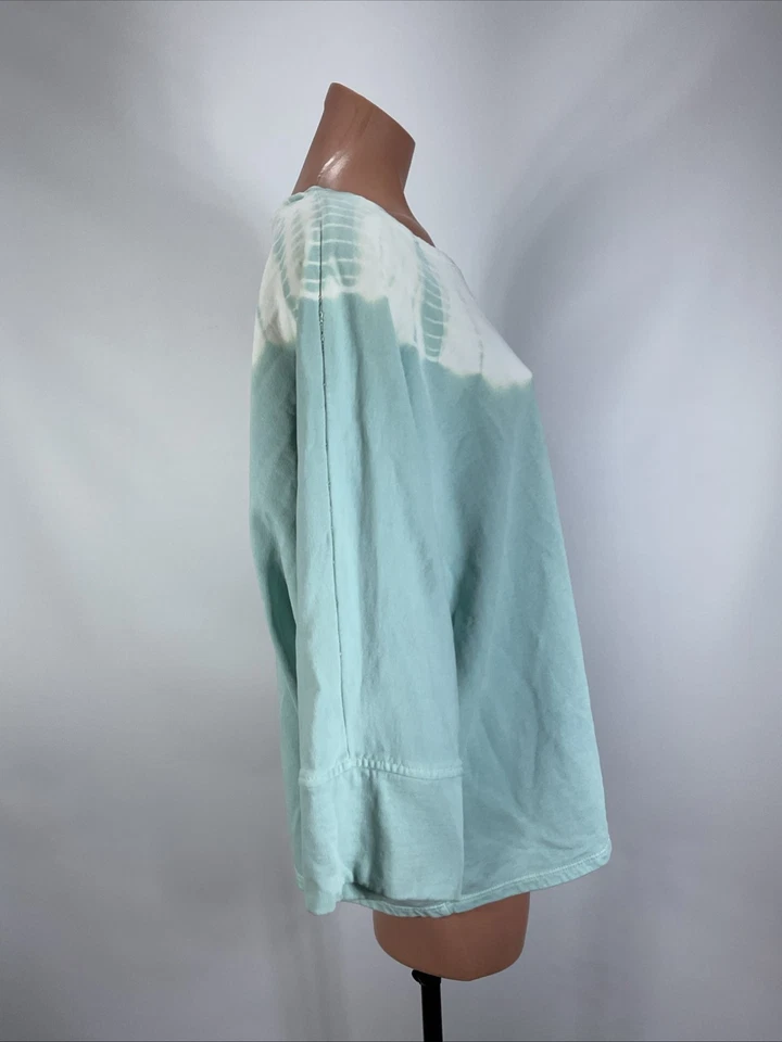 Pure J Jill Tie Dye French Terry Oversized Pullover XL  Blue Organic Cotton - Image 4 of 4