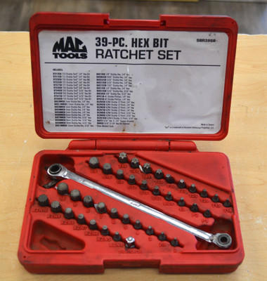 Mac Tools 39 Pc. Hex Bit Ratchet Set w/Case SBR39SB *Pre-owned*  FREE SHIP