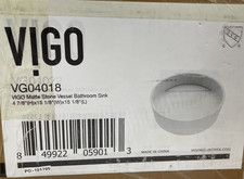 Vigo VG04018 Starr Modern Stone Round 15" Vessel Bathroom Sink - Matte White