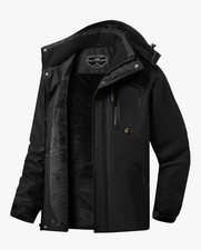 ASPO Men&rsquo;s Waterproof Jacket 2XL Dark Gray Fleece Lined Hooded Winter Coat New