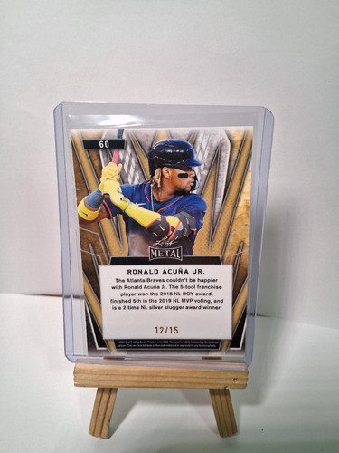2024 Leaf Metal Baseball Cracked ice Silver /15 Ronald Acuna Jr  ATLANTA BRAVES - Picture 2 of 2