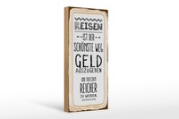 Holzschild Spruch 27X10 Cm Reisen Ist Der SchöNste Weg Deko Schild