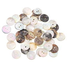 50Pcs Natural Shell Buttons, Mother of Pearl Button 20mm Sewing Buttons,Brown
