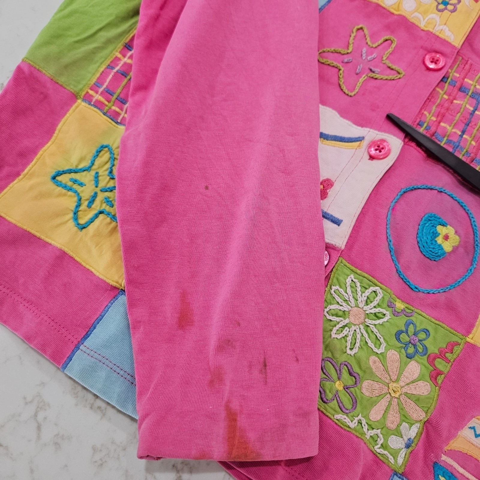 Michael Simon Embroidered Patchwork Cardigan Smal… - image 10