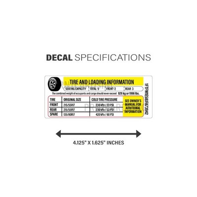 OEM Tire & Loading Info Door Sticker 2 Pack | VIN Label GM Ford