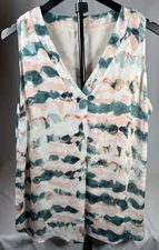 CAbi Gelato Top 5035 Blouse Sleeveless Chiffon Pastel Watercolor Flowing Pink M