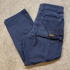 Duluth Trading Co DuluthFlex Fire Hose Relaxed Fit Navy Work Pants 35x30 Mens