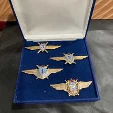 USSR Soviet Russia Class Badges Military Pilot  4 pieces Original Case