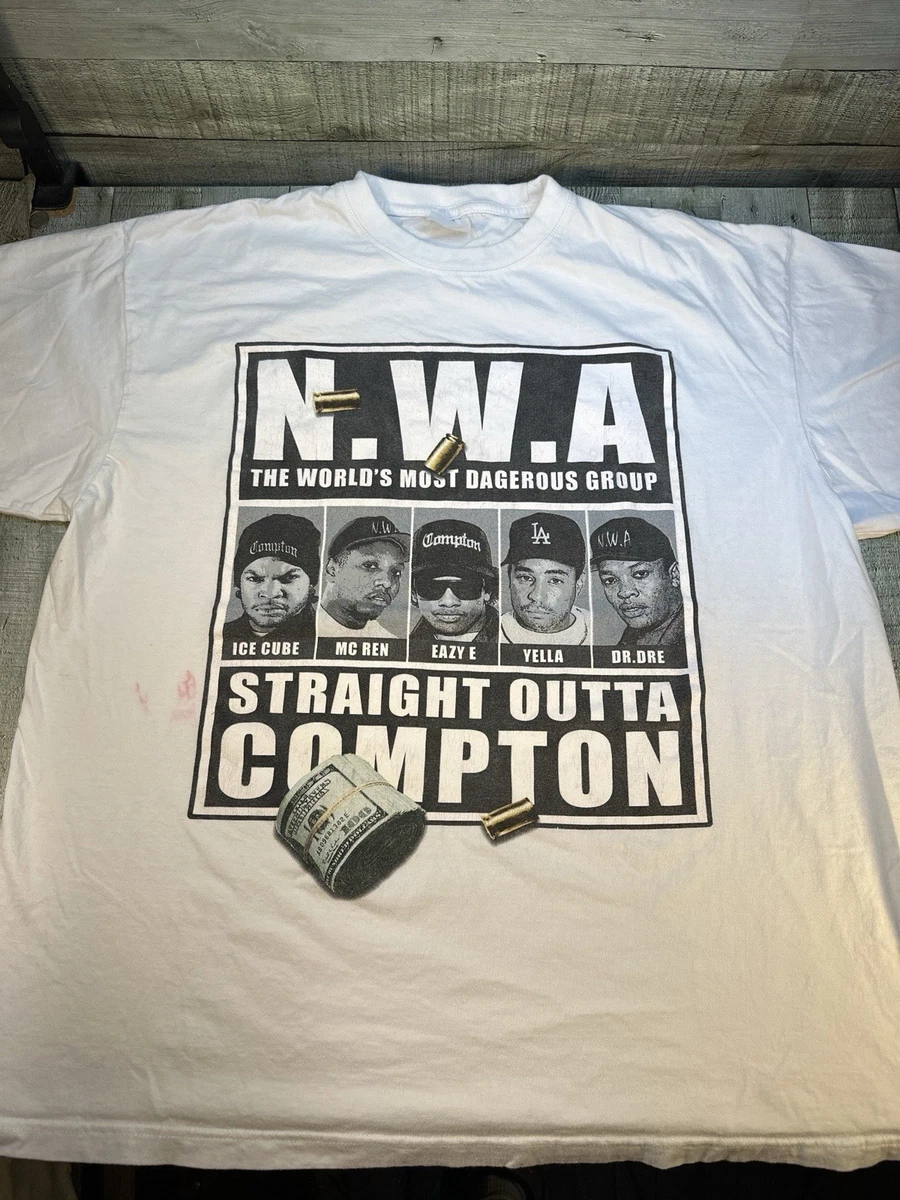 NWA Shirt Rap Hip Hop Ice Cube Dr. Dre Easy E Street Style NWA Tee Reprint S - Foto 5
