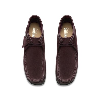 Clarks Wallabee Boot 26182751 Mens Red Suede Lace Up Chukkas Boots