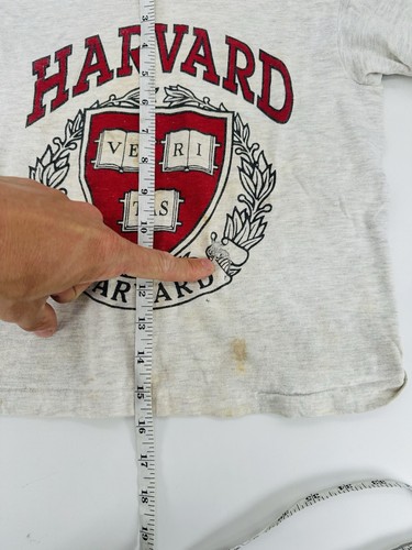 Vintage 90s Harvard University College Shirt Youth Size Small Heather Gray - Picture 4 of 5