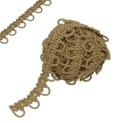 4 Yard Braid Trim with Button Loops 5/8 Inch Upholstery Trim Khaki