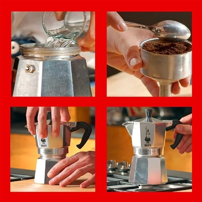 Bialetti Moka Express 3 Tazze Caffettiera Moka in Alluminio - Argento - Immagine 4 di 4