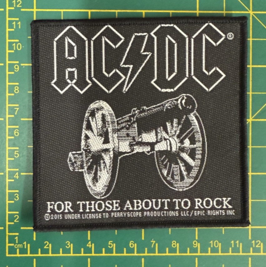 AC/DC For Those About To Rock Woven Sew On Patch Officially Licensed Patch