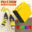120W Supe Fast Charging Usb Type C Wall Charger For Samsung iPhone Android Phone