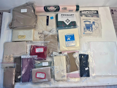 Large Cross Stitch Fabric Lot 35+ pc Aida Lugana Davosa Fiddler Zweigart CC