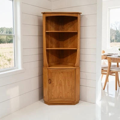 Genuine Ercol Windsor Corner Cabinet Light Finish Model 743c FREE UK Delivery - Image 1 of 4