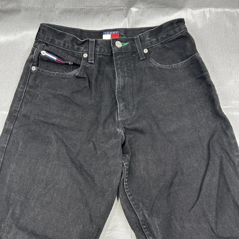 Tommy Jeans Para Mujer 5/30 Negro Denim Pierna Recta Tiro Alto De Colección Y2K 28x30 Foto 2 de 4