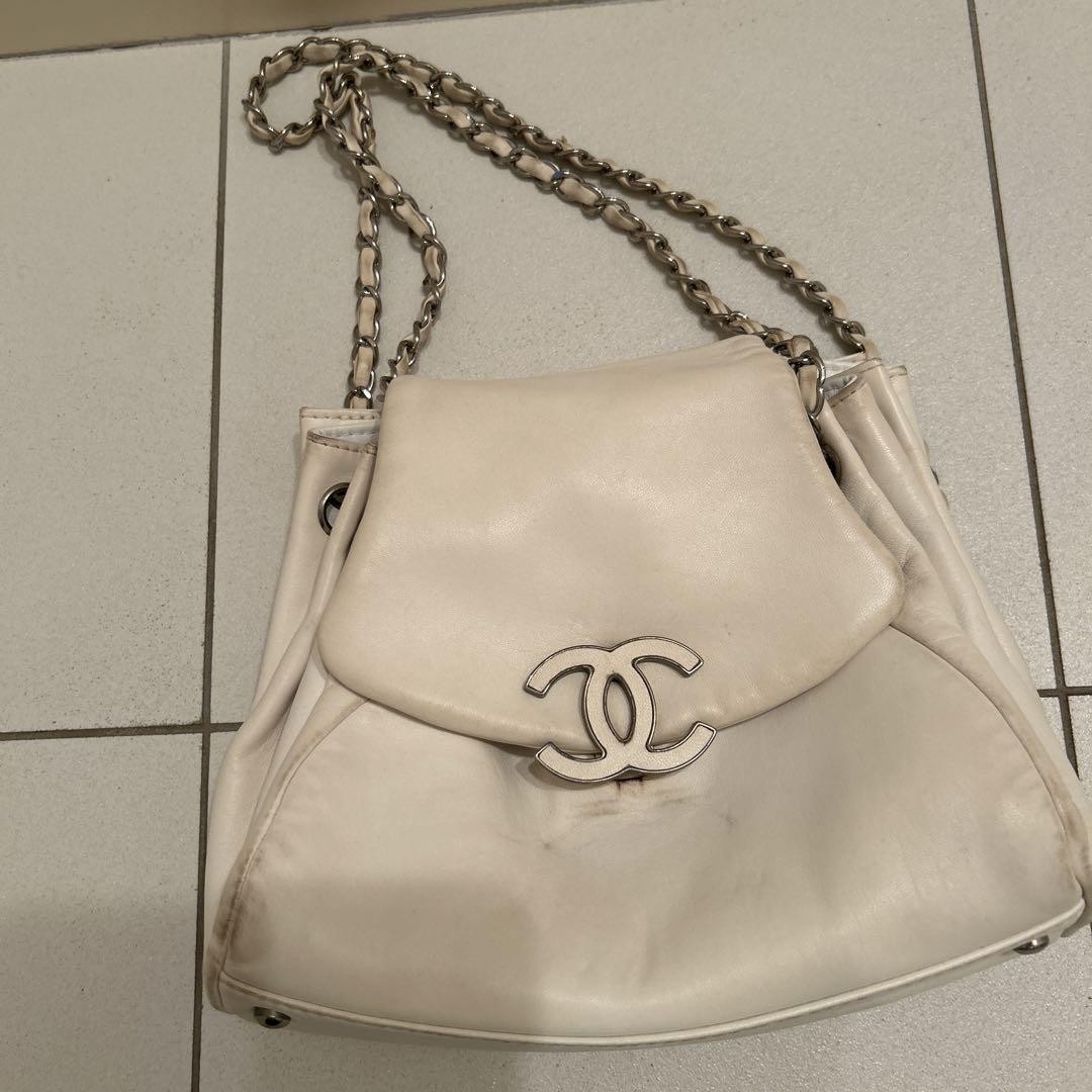 CHANEL Coco Mark Lambskin Leather Chain Shoulder Bag PGJBD8