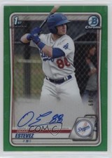 2020 Bowman Chrome Prospects Green Refractor /99 Omar Estevez #CPA-OE Auto 1p5