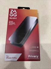 ZAGG InvisibleShield Glass Elite Privacy iPhone 15 Pro Screen Protector OPEN BOX