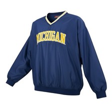 Vintage Michigan Wolverines Jacket Mens XL Blue Football Pro Player Windbreaker