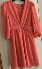 Vince Camuto Dress Ladies Size 2 Pink Chiffon V Neck 3/4 Sleeve NWT