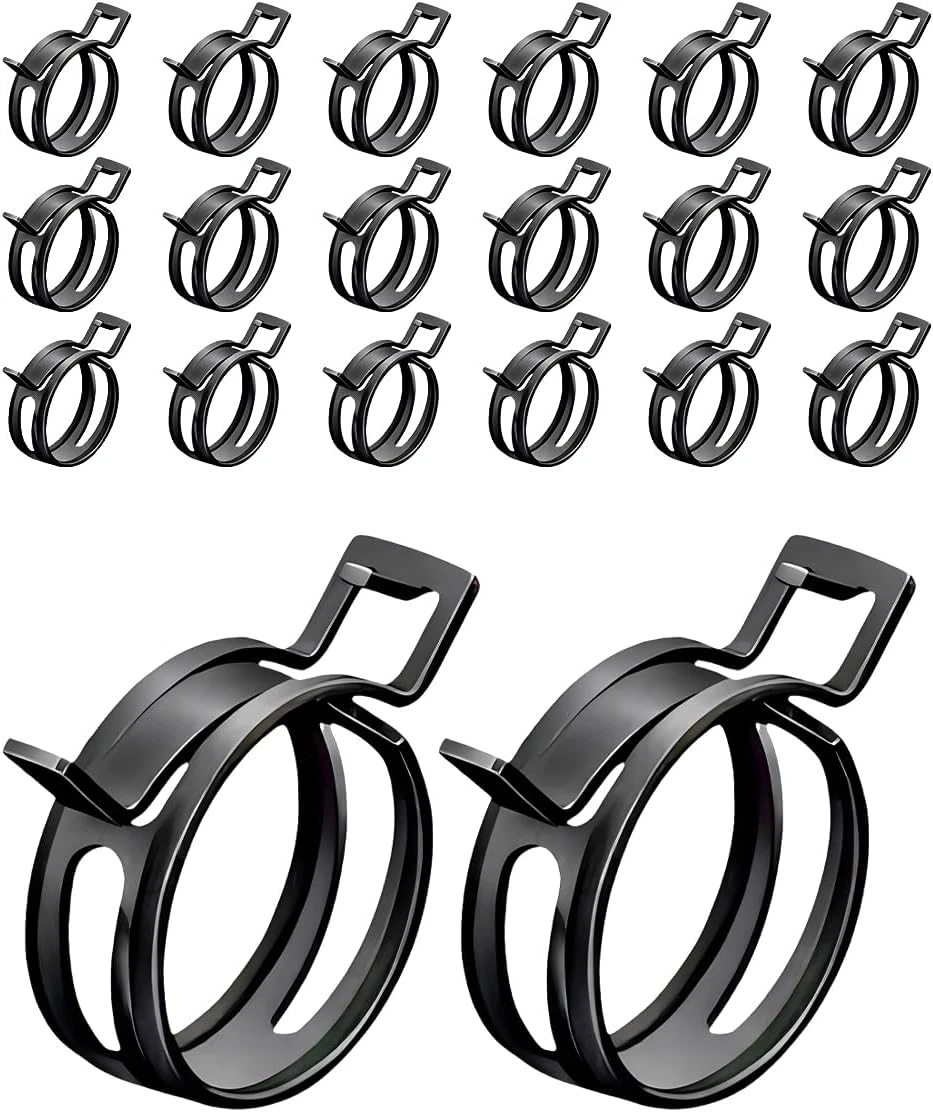 3/8 ID Spring Band Type Clamps Manganese Steel Fuel Line Pipe 20PCS 10mm - Picture 1 of 6