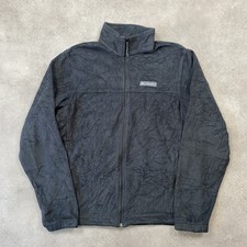Columbia Fleece Mens Medium Full Zip Outdoor Hiking Jacket, Black