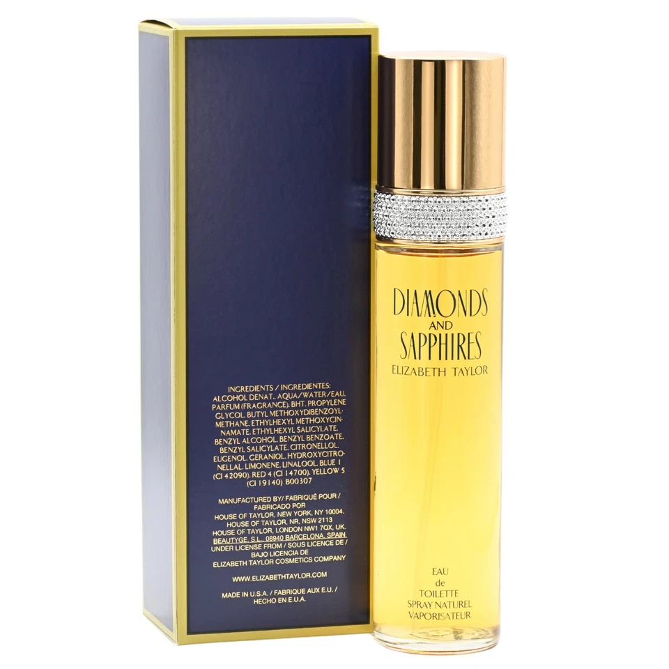 DIAMANTES Y ZAFIROS por ELIZABETH TAYLOR 3.3 oz / 3.4 oz edt NUEVO en Caja Foto 4 de 4