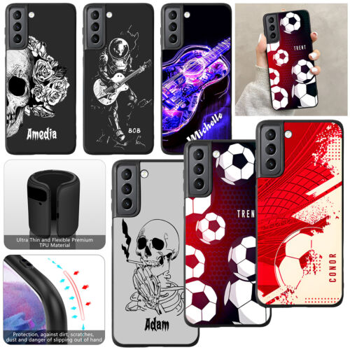 Personalised Name Cover Slim Phone Case For Samsung Galaxy A25 A14 S23 S24 Plus - Afbeelding 1 van 71