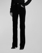  1190 Ralph Lauren Purple Label Womens Black Velvet Bootcut Jeans Pants Size 30