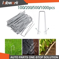 Labwork 100/200/500/1000Pack Garden Stakes 6" Galvanized Landscape Staples