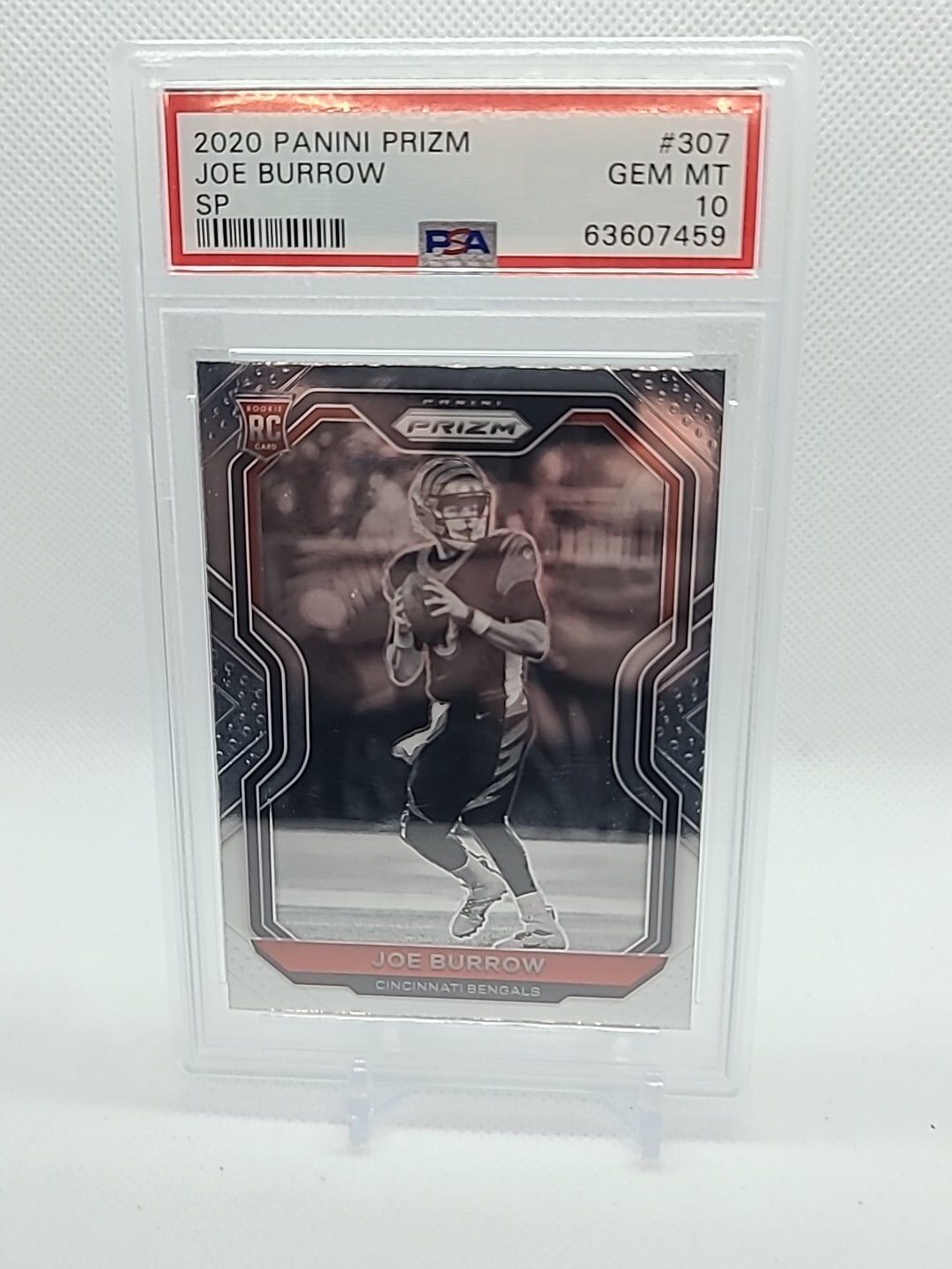 2020 PRIZM JOE BURROW #307 RC ROOKIE NEGATIVE SP PSA 10 GEM MINT! Id035