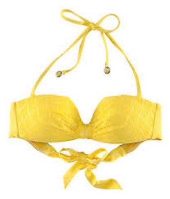 NWT H&M BEYONCÉ as Mrs Carter in H&M Yellow Bikini Top With Perforated Size 6