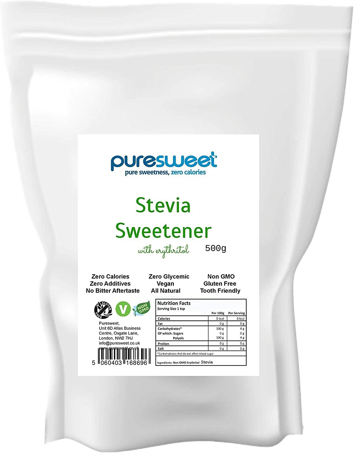 Puresweet® Premium Stevia Sweetener 500g Tastes Like Sugar, Diabetic