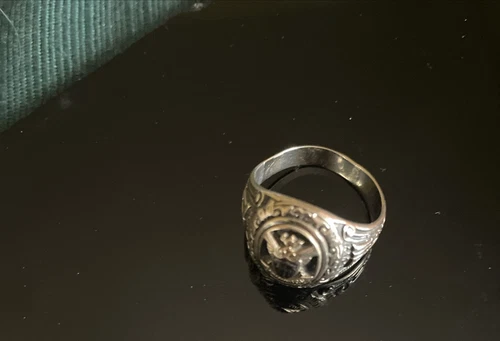 VTG 10k Gold Man Ring Falmouth, Size 9.5 Herff Jones