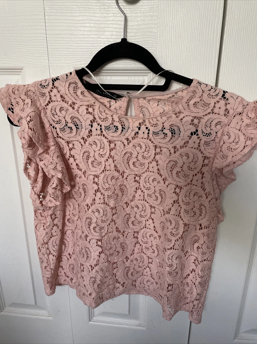 Zara lace 2025 skirt pink