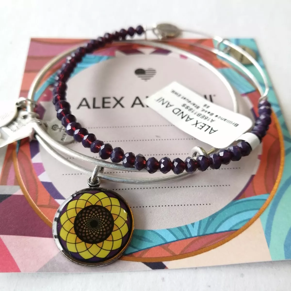 ALEX AND ANI Brilliance Bead Stardust bracelet SUNFLOWER Bracelet set of 2 NWT