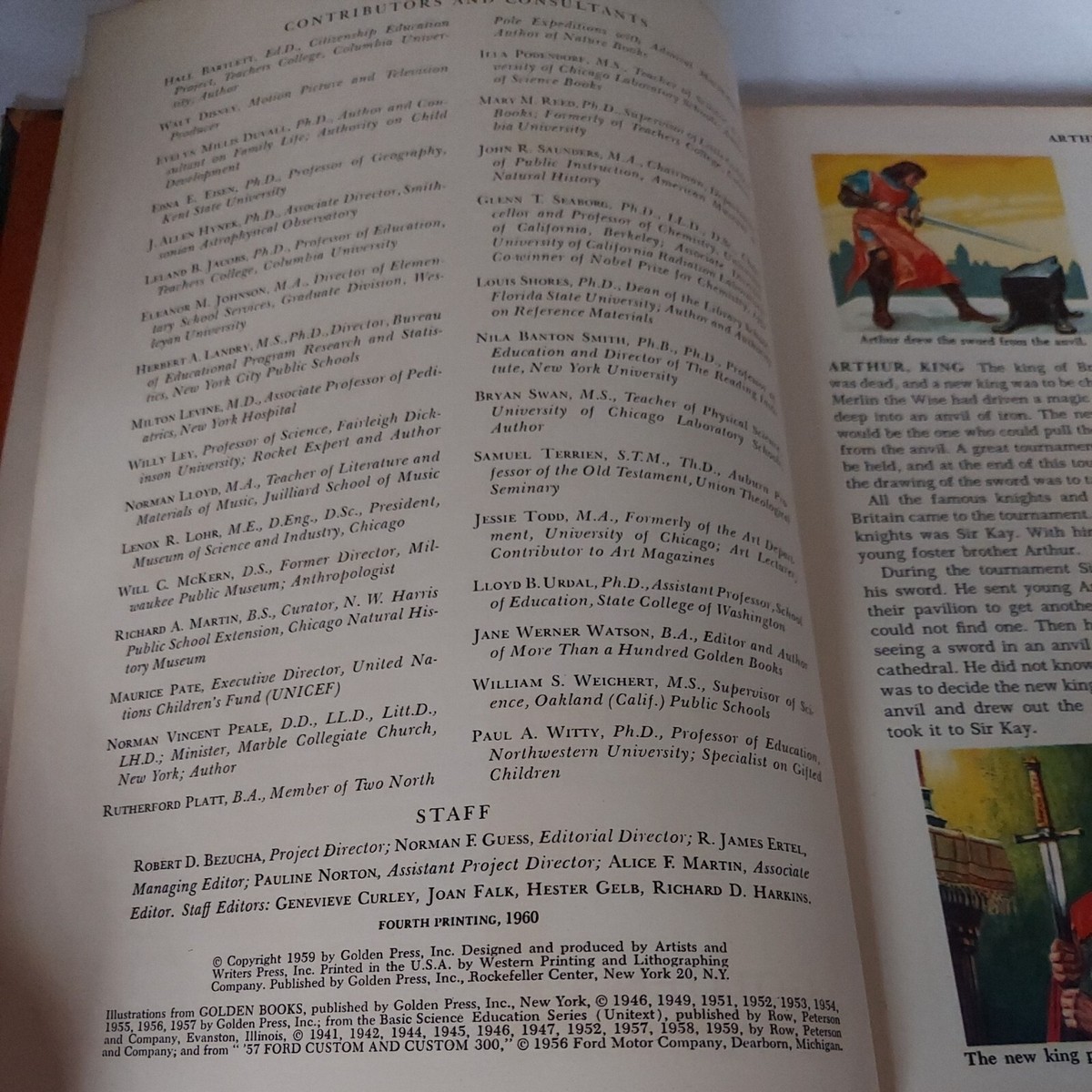 1960, The Golden Book Encyclopedia Book -Arthur To Blood