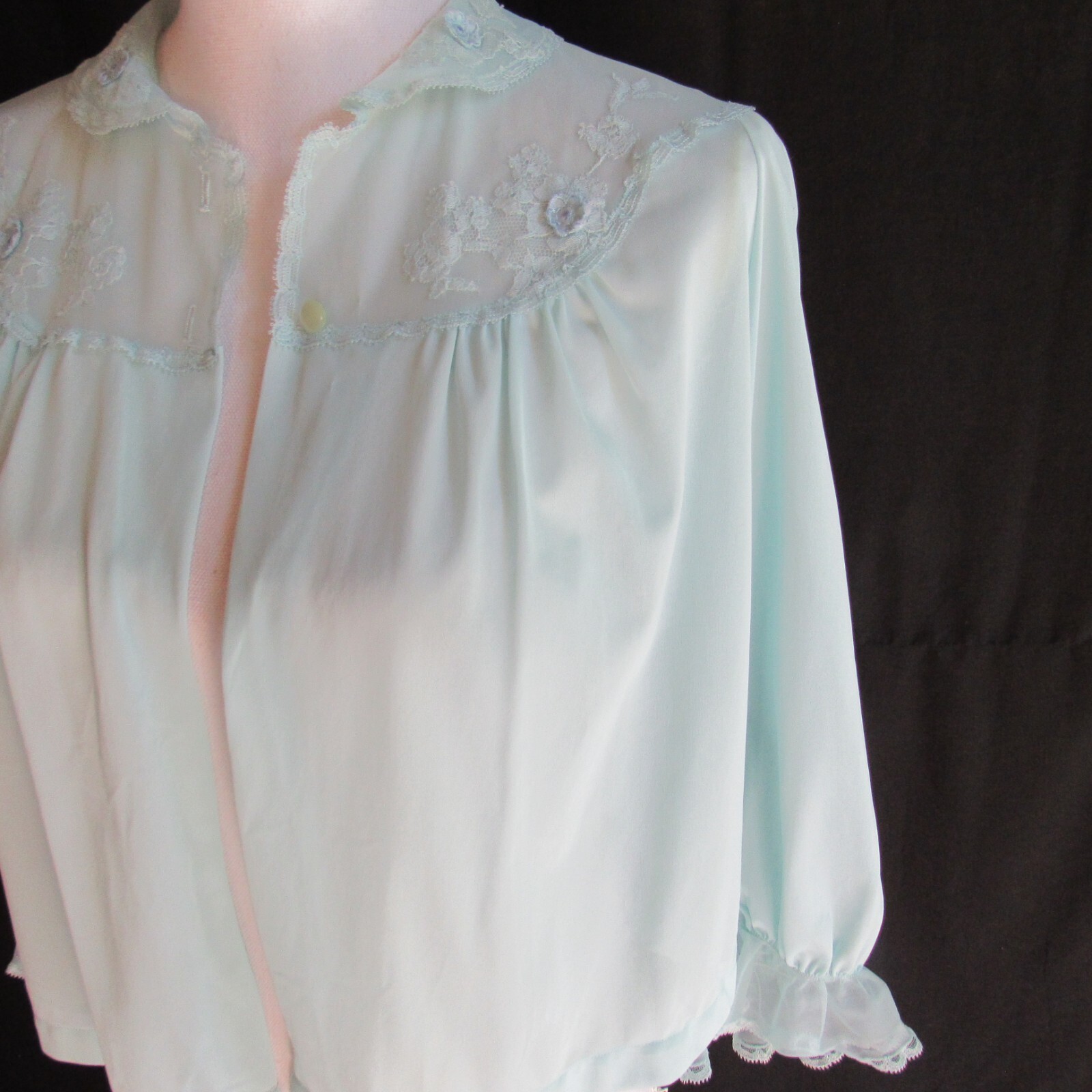 Vintage Lingerie Artemis Baby Blue Ruffle Lace Trim B… Gem