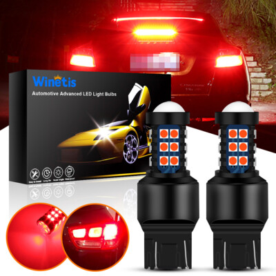 Winetis 2PC 7443 7444 7440 7441 LED Bulbs Brake Stop Light Lamp Red Super Bright