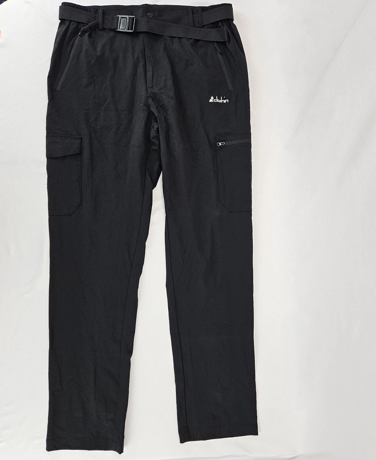 Men Elastic Waist Travel Pant Stretchy Lightweight Pant Multi-Pockets Size M 32