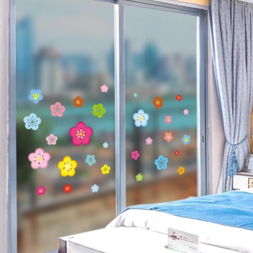 Colorful Flower Double-sided Static Cling Sticker Glass Collision Warning Decals - Picture 3 of 8