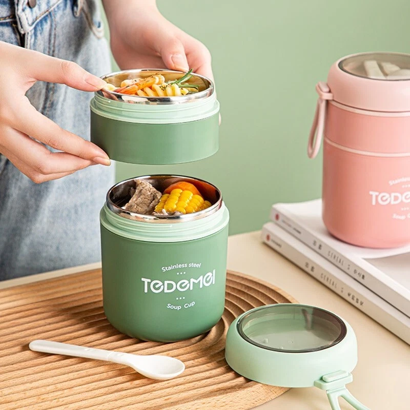 710ML Stainless Steel Lunch Box Drinking Cup With Spoon Food Thermal Jar  Insulated Soup Thermos Containers Thermische lunchbox