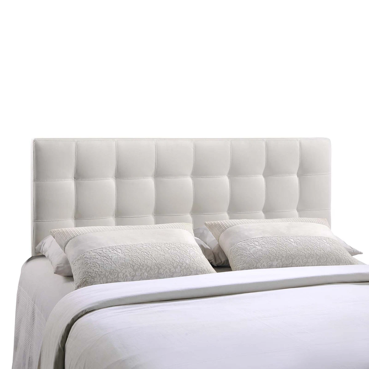 Lily Full Upholstered Vinyl Headboard White