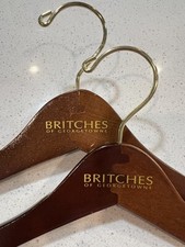 2 Vintage Britches Georgetown Washington DC MCM Wood Clothes Coat Suit Hanger