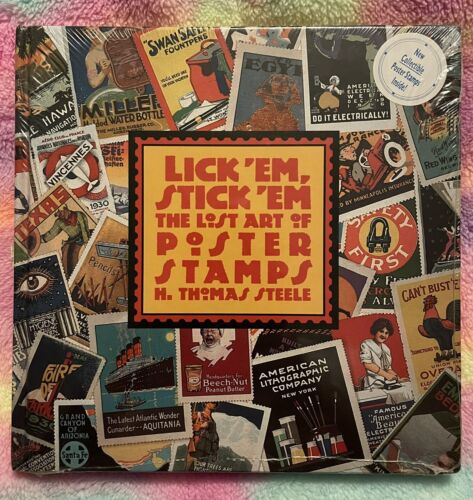 Lick 'Em, Stick'em Die verlorene Kunst der Plakatmarken von H. Thomas Steele brandneu - Bild 1 von 2