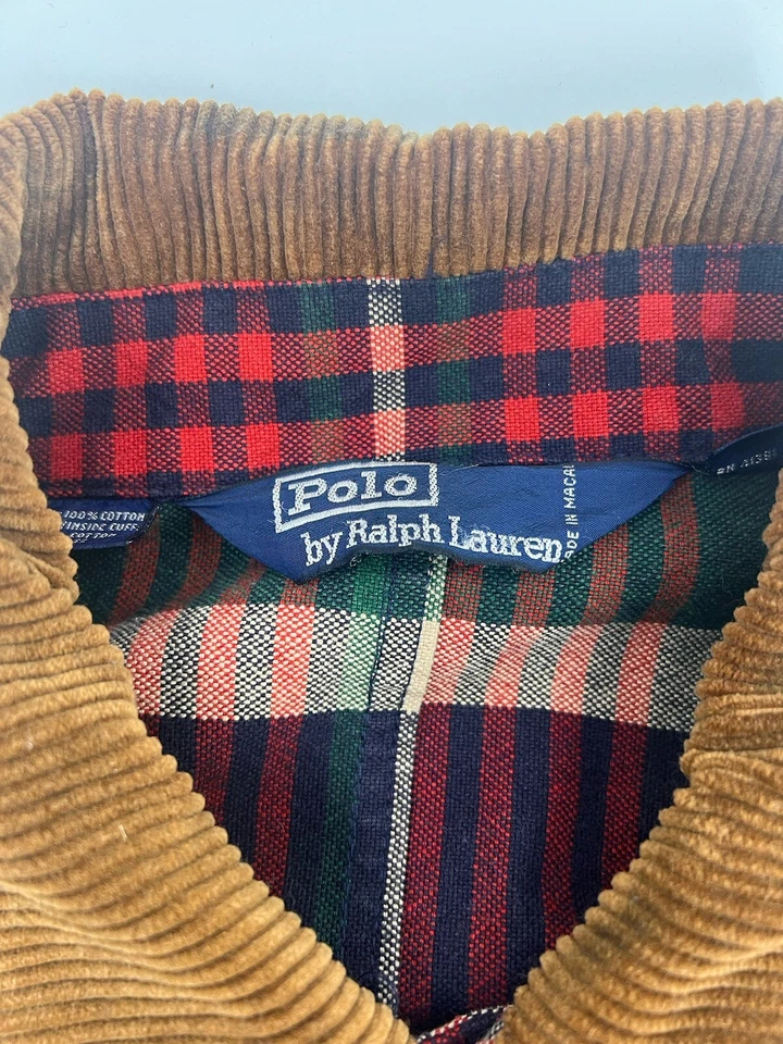 Chaqueta De Colección Polo Ralph Lauren Tareas A Cuadros Caza Cuello Pana Grande Foto 3 de 4