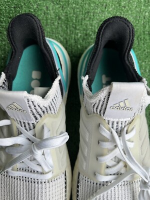 Adidas Ultraboost 19 G54012 Primeknit Running Shoes White Black Cyan Mens Sz 13 Adidas Ultraboost White Royal 19 G54012 Running Shoes Mens  main image 2